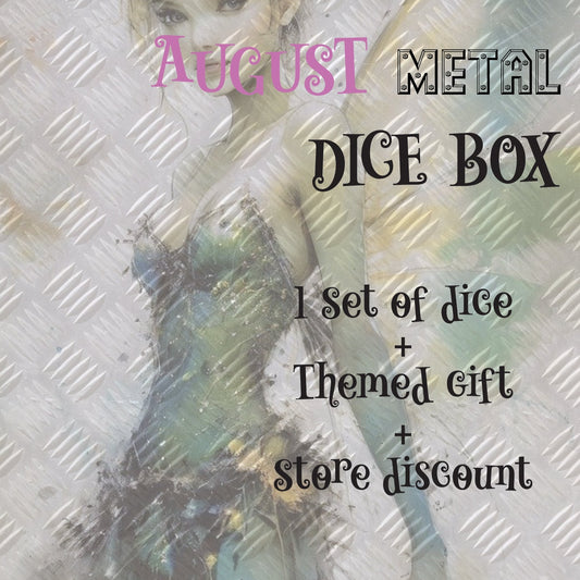 Fairy sub-box, dice subscription box, dnd dice box, monthly dice box