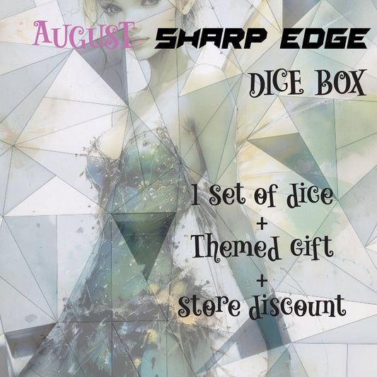 Monthly sharp edge subscription box, rpg monthly box, dnd box, monthly dice box