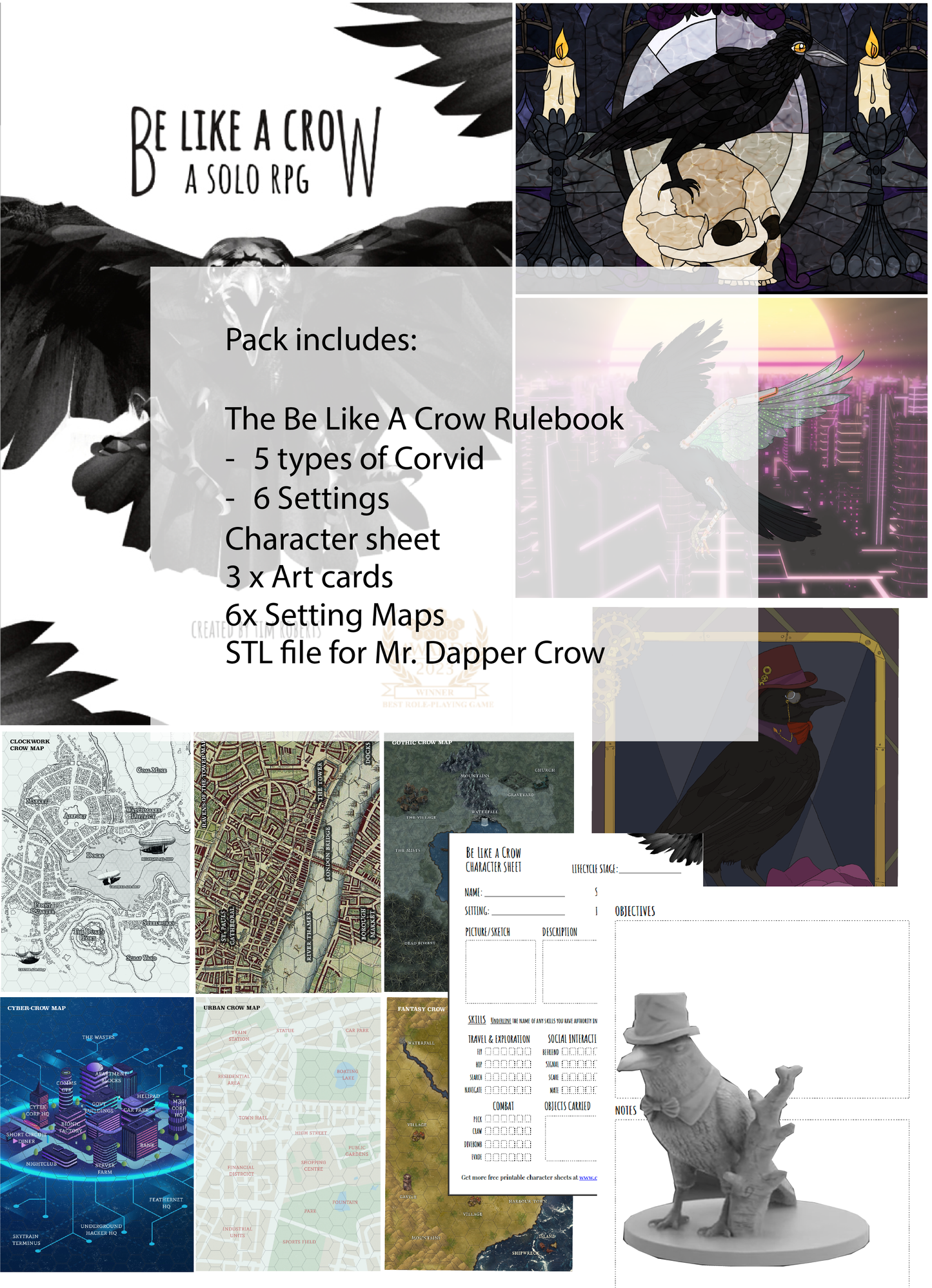 Be Like a Crow, solo role playing game (All Digital Rewards)