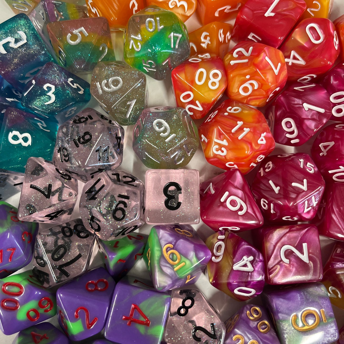 Mystery TTRPG, DND dice set for role playing games and dice goblins