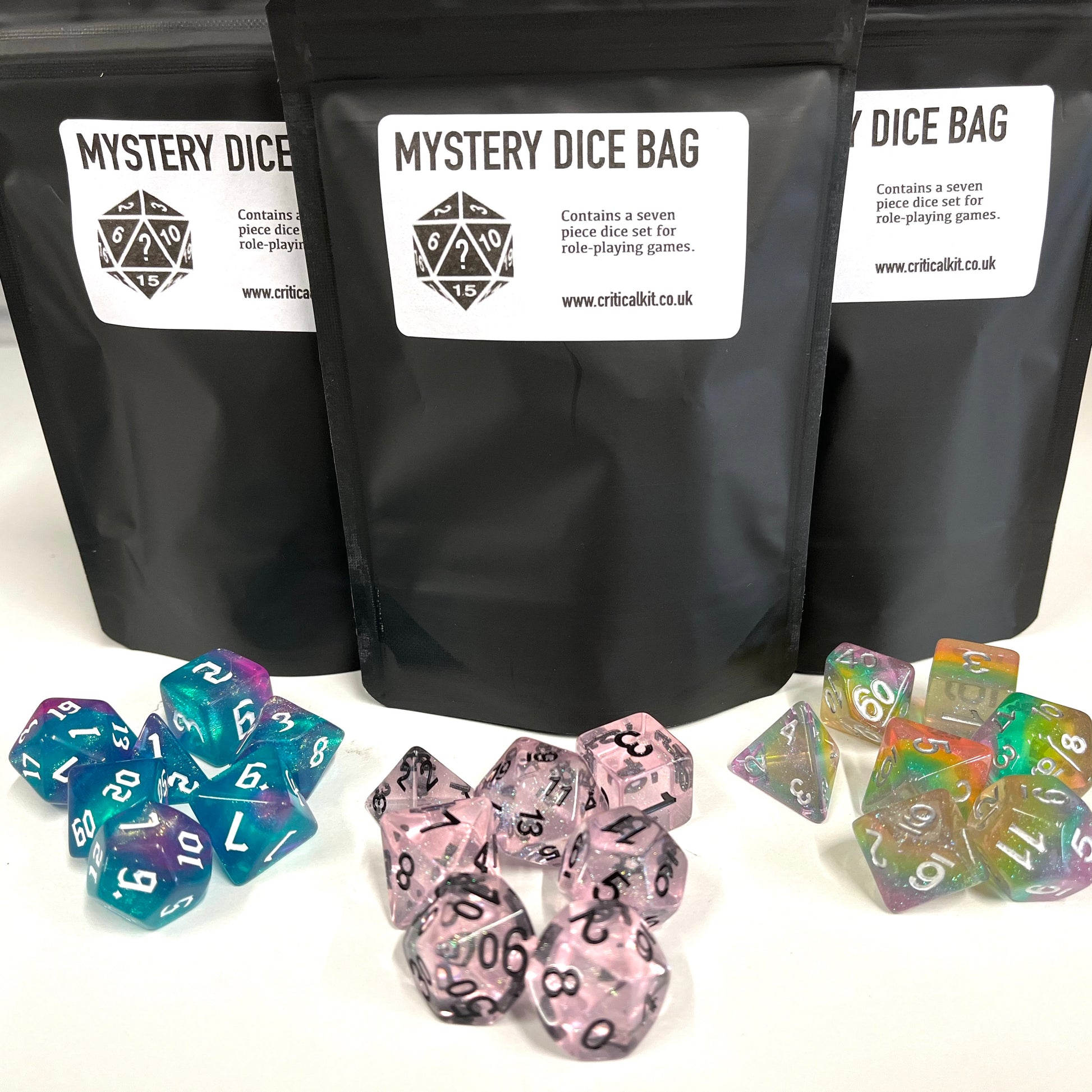 Mystery TTRPG, DND dice set for role playing games and dice goblins