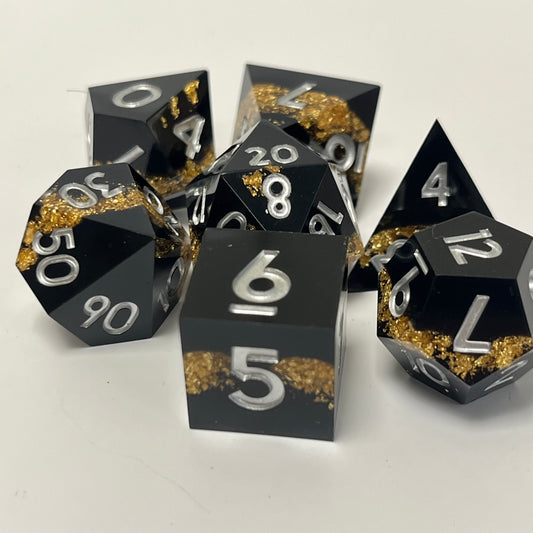 geode sharp edge dnd dice sets for TTRPG, role playing games and dice goblin collectors