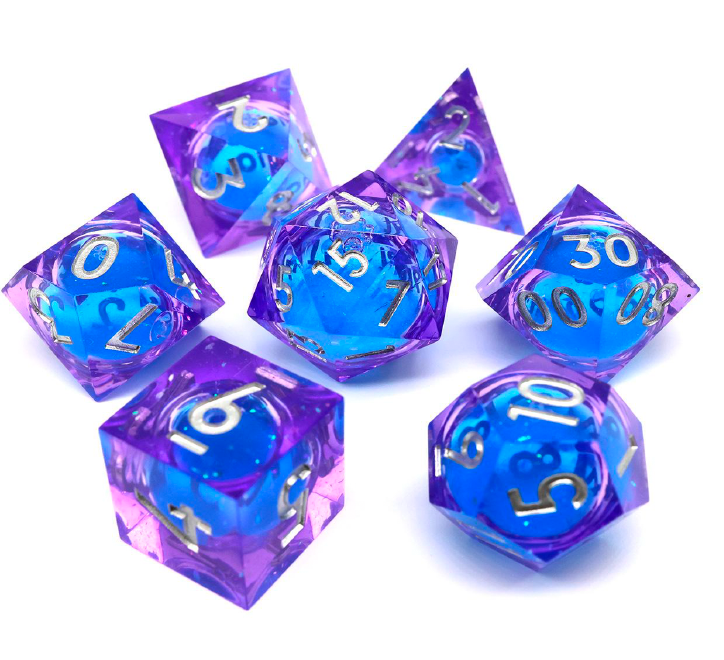 Blue Savannah DND dice set, rpg dice set, dnd dice uk for role playing games, dice goblin and critical critter collectors