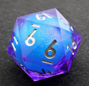 Liquid core D20 chonk, large d20 liquid core dice, rpg dice, dice goblin