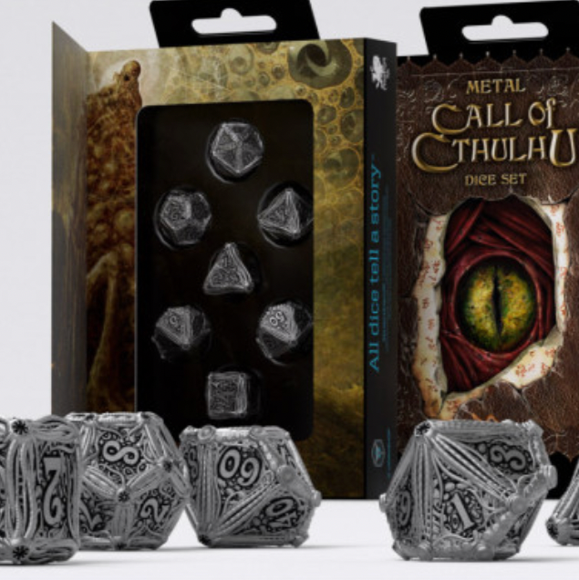 Metal Call of Cthuhu dnd dice, metal dice set, metal dice for role playing games.