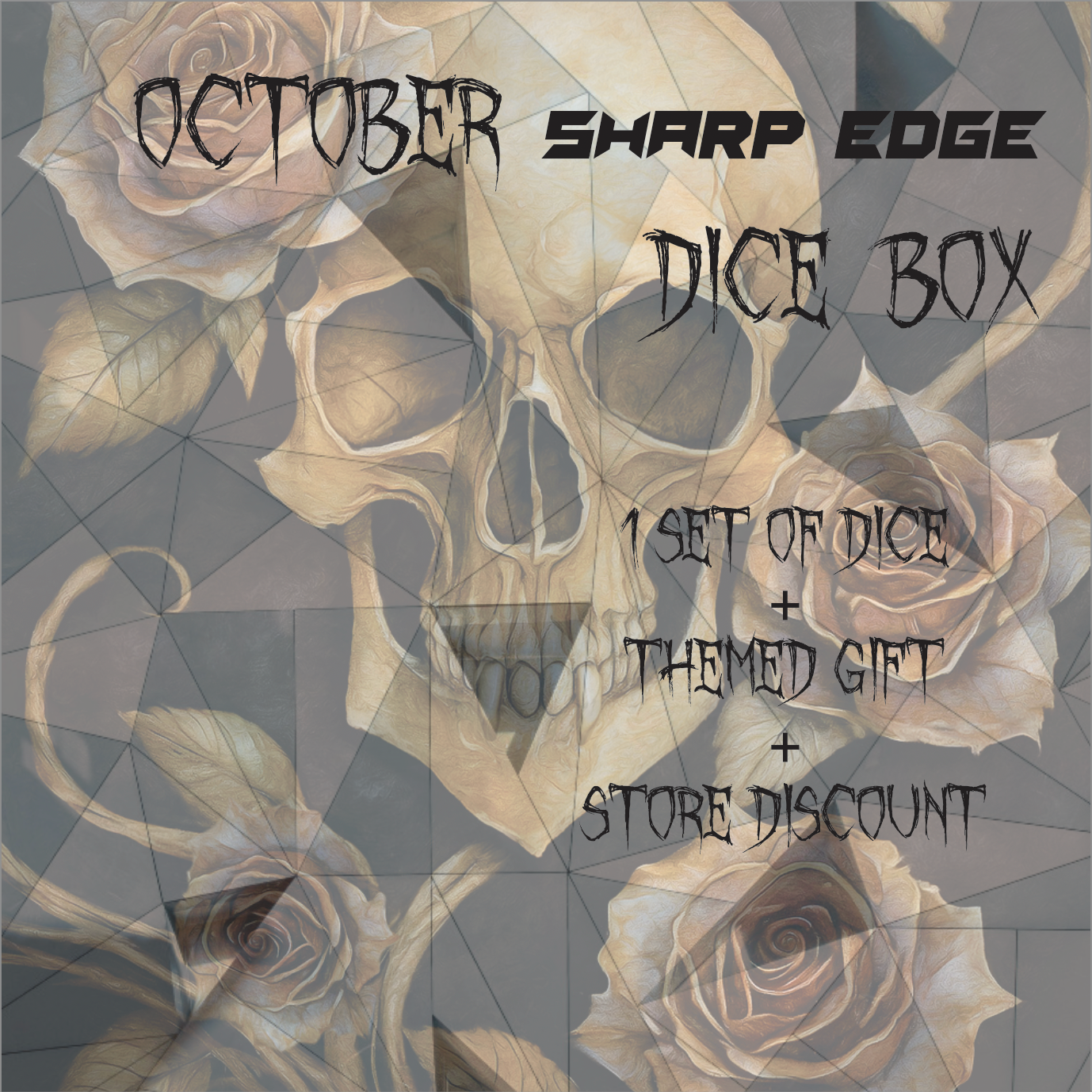 Monthly sharp edge subscription box, rpg monthly box, dnd box, monthly dice box