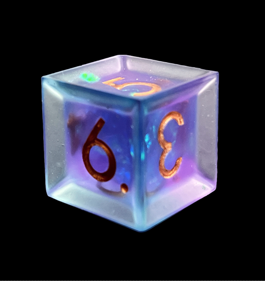 Fluorite (Dark) Sharp Edge TTRPG/DnD dice set