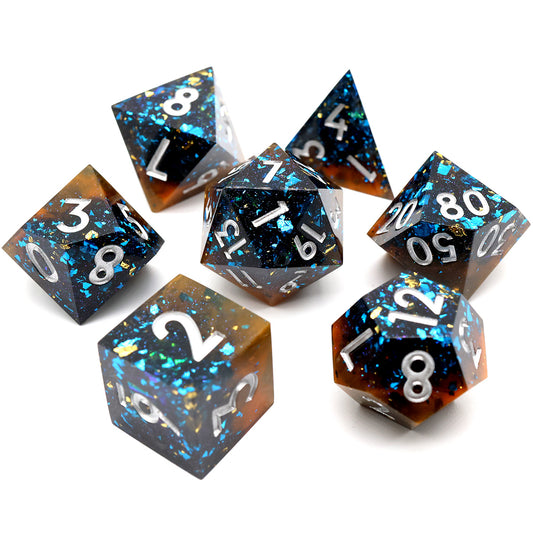 sharp edge dnd dice set, TTRPG, role playing games and dice collectors