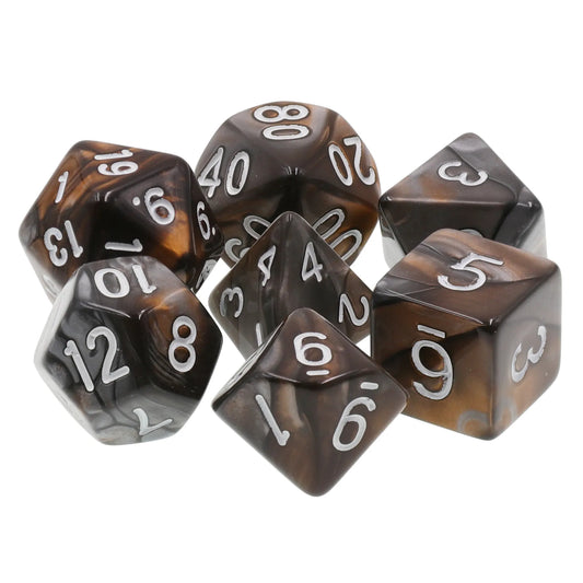 black and bronze dnd dice sets, rpg dice, dnd dice sets for role playing games, one shot adventures, dice goblin and critical critter collectors