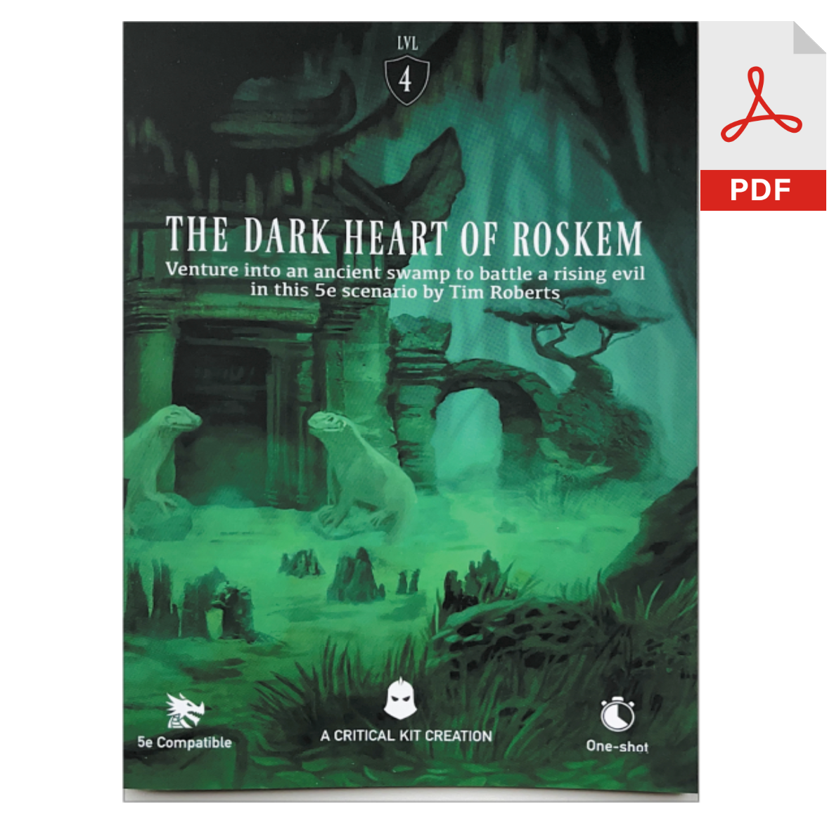 Dark Heart of Roskem is 5e one shot, RPG one shot, add to your home brew campaign.