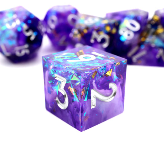 Da Funk sharp edge TTRPG/DnD dice set, TTRPG, role playing games, dice goblin and critical critters