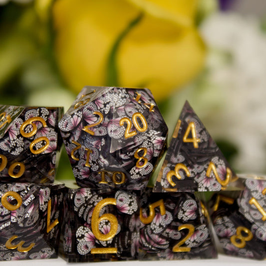 butterfly dnd TTRPG dice set for role playing games, dice goblin collectors