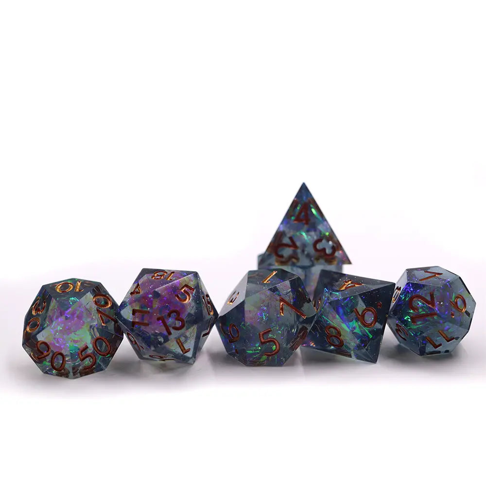 Sharp edge polyhedral shiny math rocks for RPG role playing games and dice goblin collectors