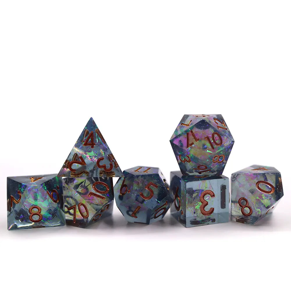 Sharp edge polyhedral shiny math rocks for RPG role playing games and dice goblin collectors