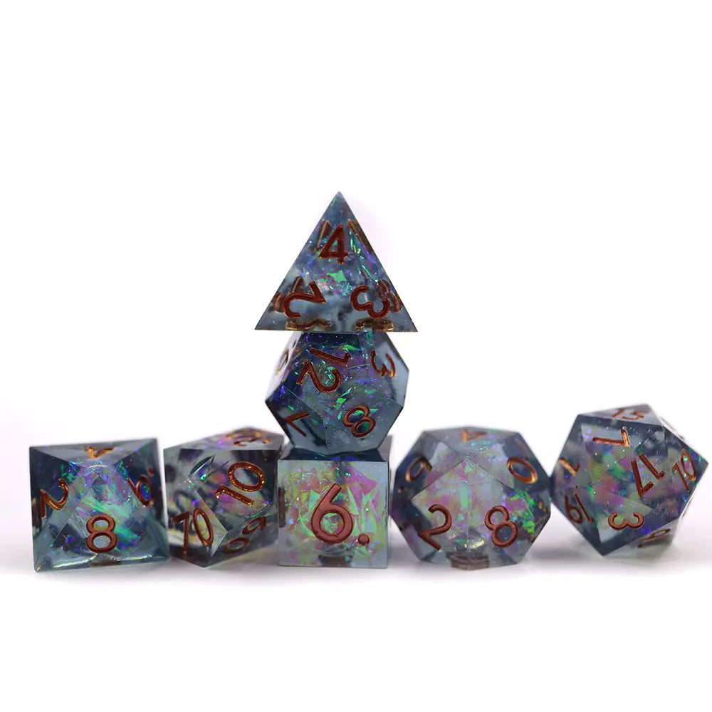 Sharp edge polyhedral shiny math rocks for RPG role playing games and dice goblin collectors