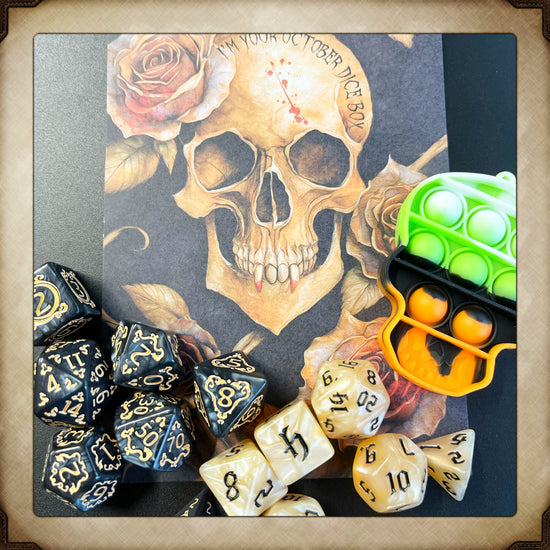 double dnd dice set, dnd dice, monthly dnd dice box, monthly dice