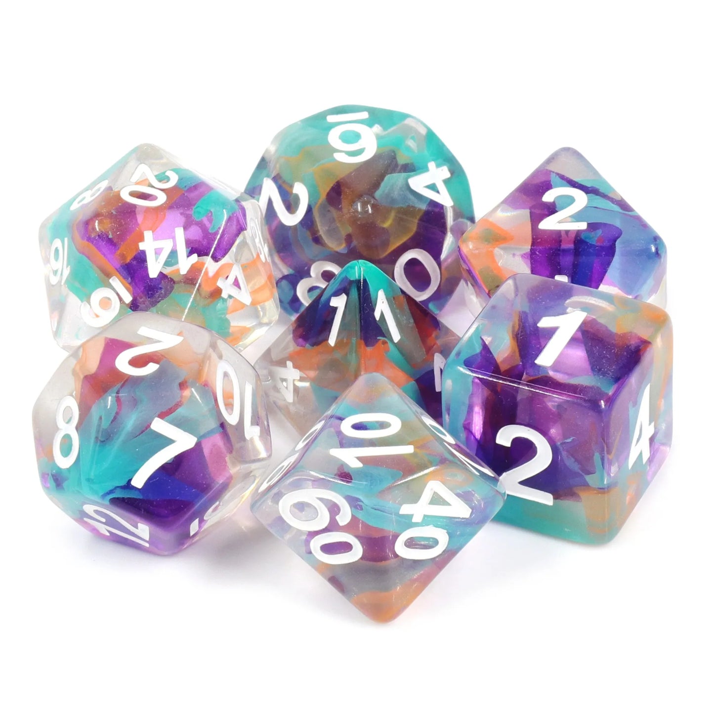 DND fairy dice set, dnd dice, rpg dice, dice goblin and critical critters