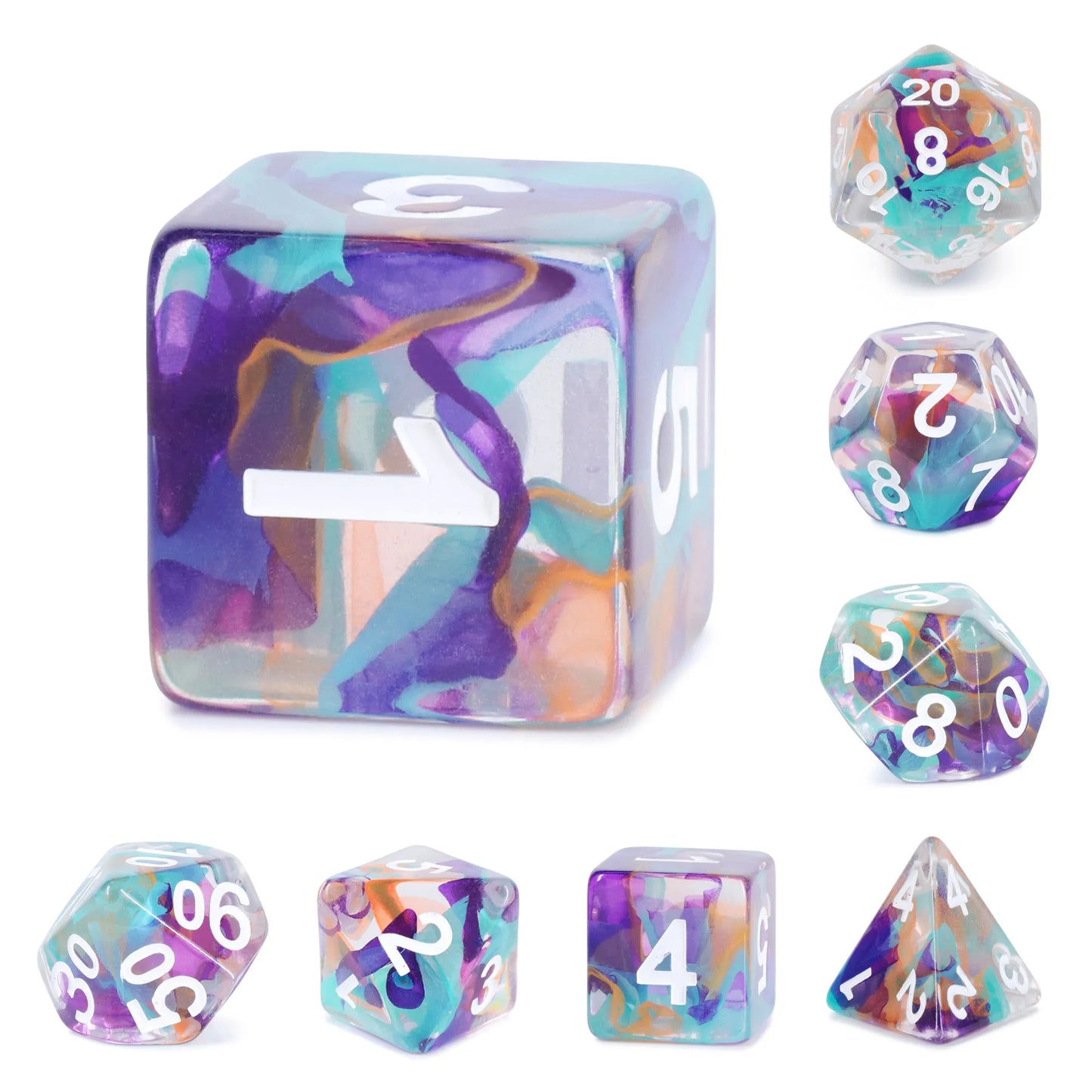 DND fairy dice set, dnd dice, rpg dice, dice goblin and critical critters