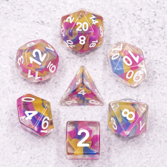 fiesta dnd dice set, dice for dungeons and dragons, rpg dice set