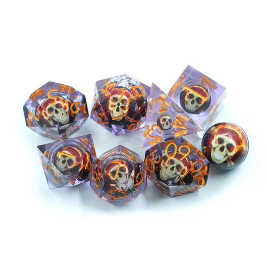 Pirate dnd dice set, pirate dice, fire dice, rpg dice, dice goblin, critical critters