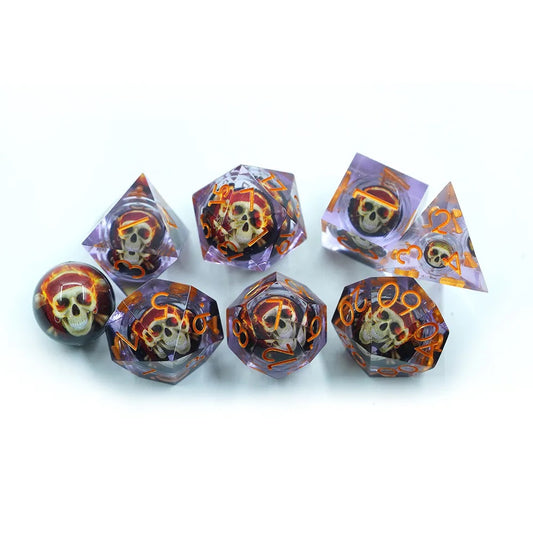 Pirate dnd dice set, pirate dice, fire dice, rpg dice, dice goblin, critical critters