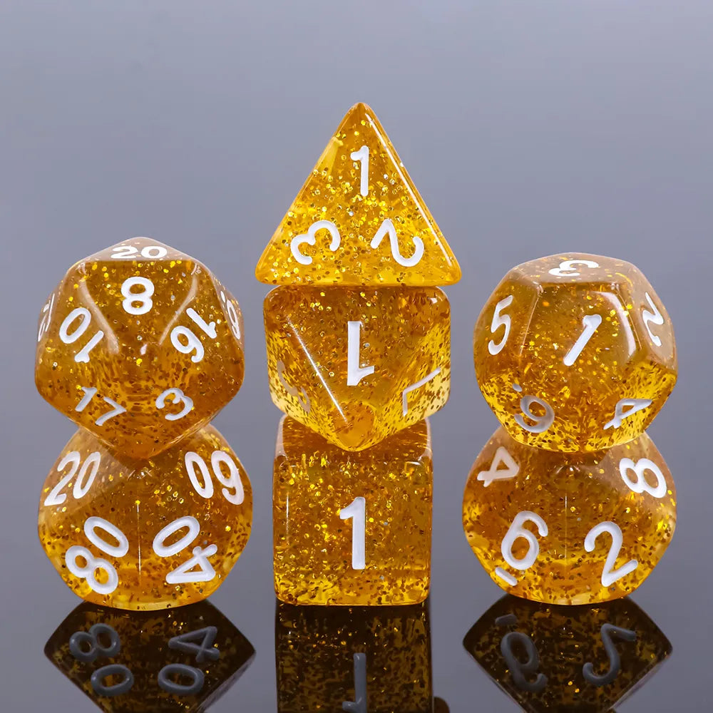 Golden dnd dice set, dnd dice, dice goblin, critical critters, monthly dice box