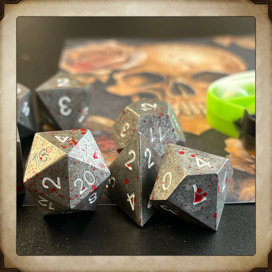 Metal monthly dnd dice box, metal dice, dnd metal dice