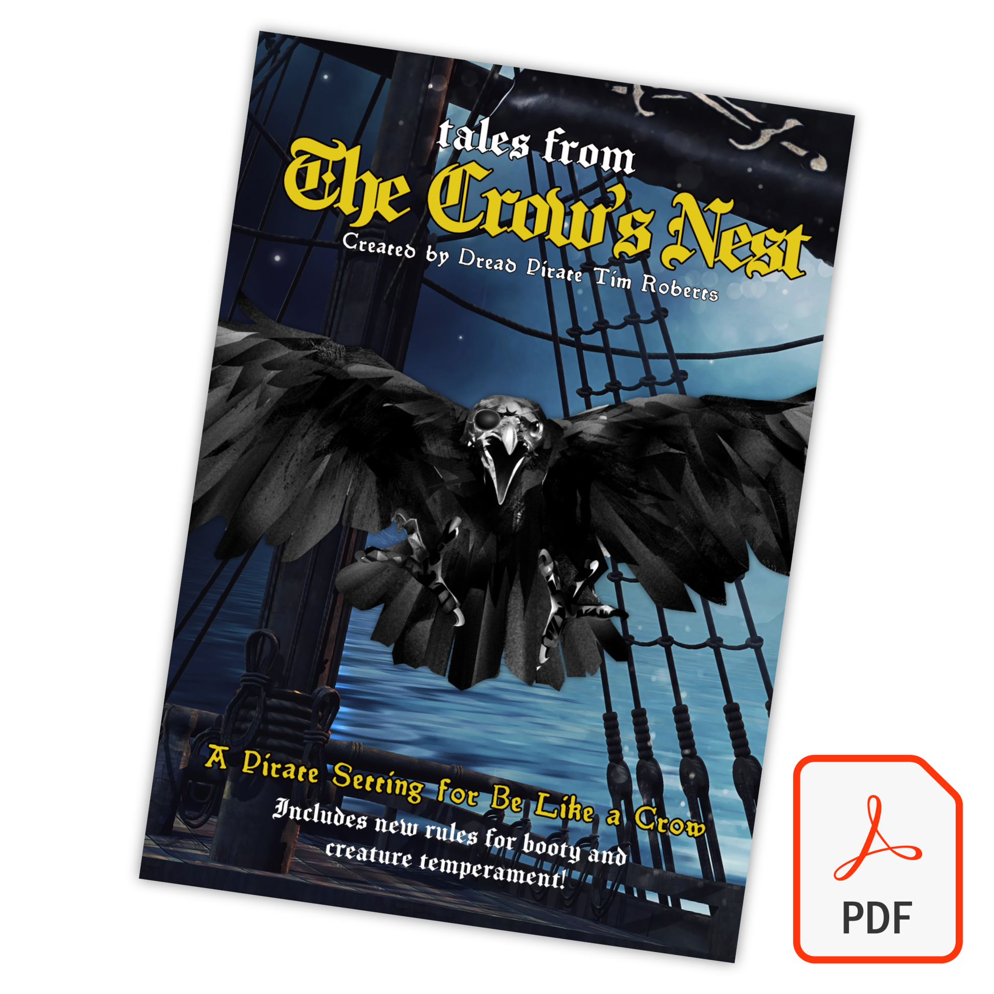 The Crow's Nest a Be Like A Crow pirate expansion for the solo RPG, journalling game Be Like A Crow