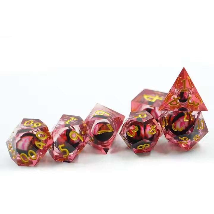 Dracotaur Red Dragon TTRPG/DND dice set