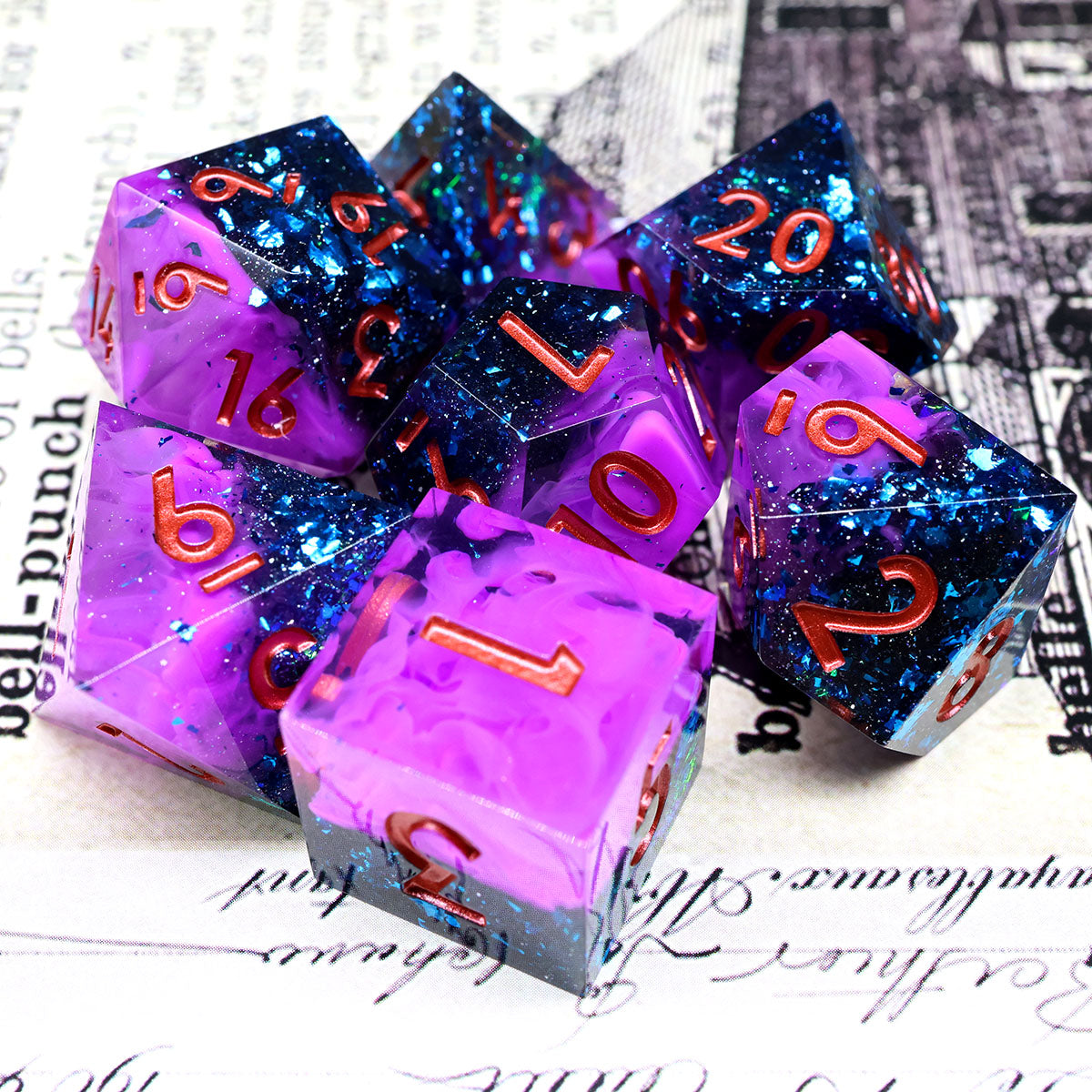 sharp edge dnd TTRPG, dice set for role playing games and dice goblin collectors