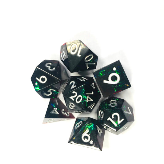 dnd sharp edge dice set for RPG role playing games, dice goblin, dice dragon and critical critter collectors