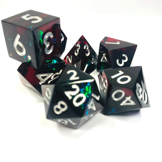 dnd sharp edge dice set for RPG role playing games, dice goblin, dice dragon and critical critter collectors