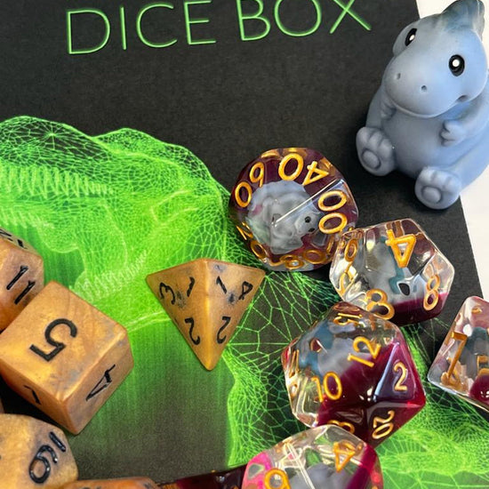 monthly dice sub-box, rpg dice box, dnd dice, dice goblin, critical critter, dice dragon