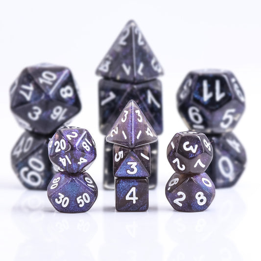 Blue and black mini dnd dice set, dnd dice set, math rocks, polyhedral dice, dice goblin