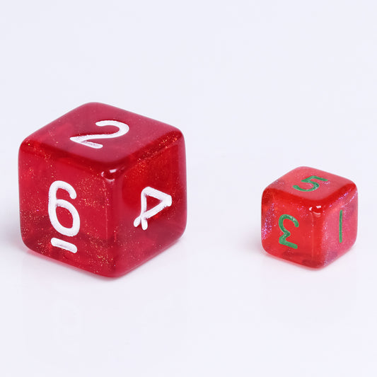 Red Orange mini DND dice set, dnd dice sets, polyhedral dice, math rocks, click clacks