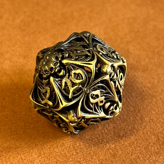 Skelly Bronze (Hollow Metal Dice) TTRPG/DND Dice Set