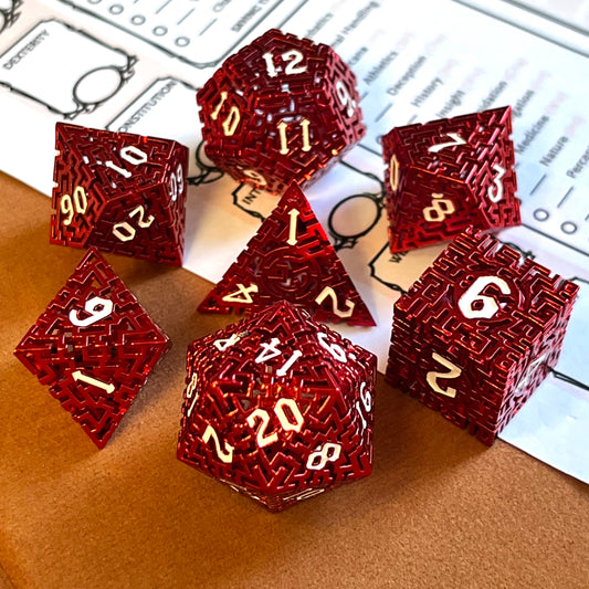 Metal Dnd dice sets, metal dice by Critical Kit, dice goblins, shiny math rocks