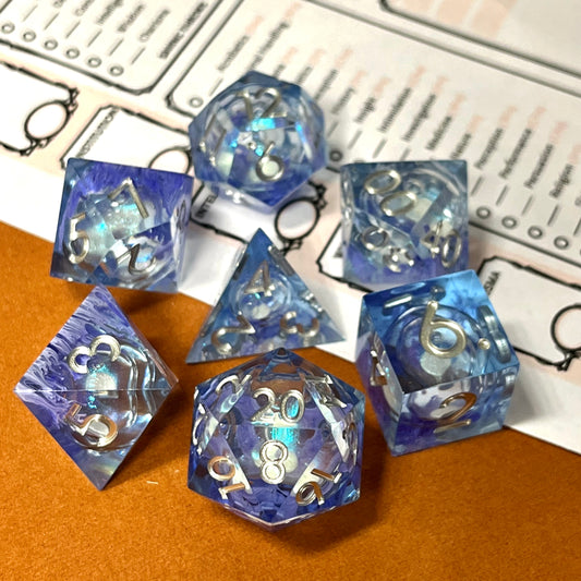 Purple Heather, Liquid Core DnD dice set