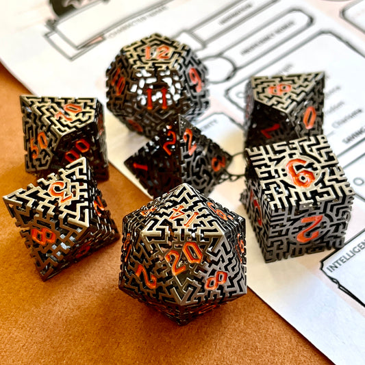 Metal DnD dice sets, metal dice by Critical Kit, dice goblins