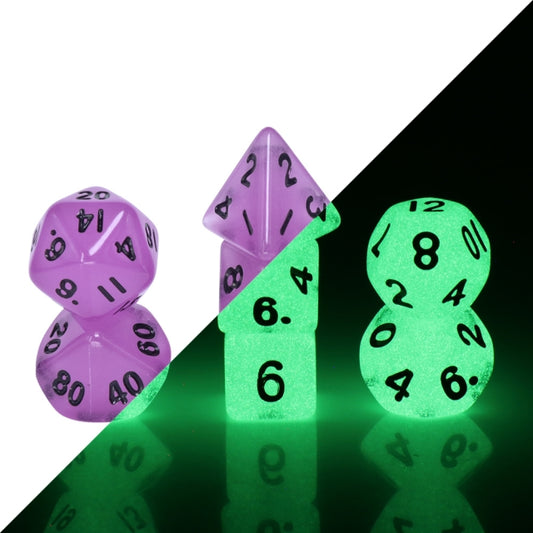 Mini DnD dice set, glow in the dark dice set, dice goblin